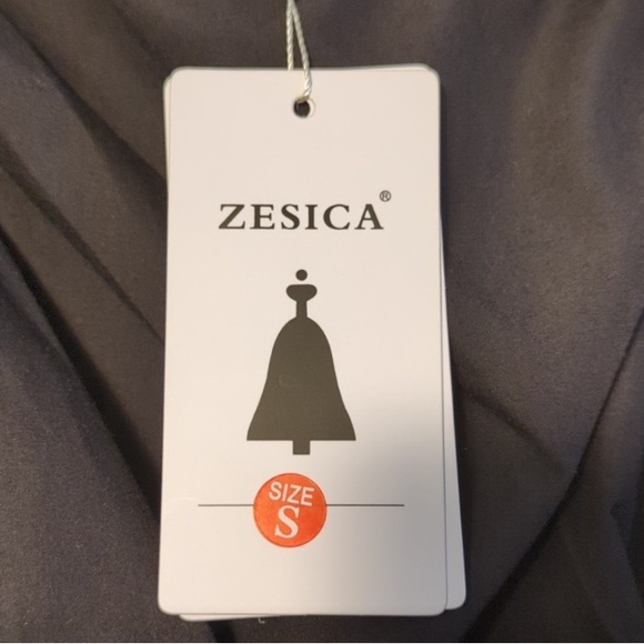 ZESICA Black One Shoulder Ruffle 2024 Empire Waist Boho Flowy Maxi Dress S NWT - Picture 9 of 11